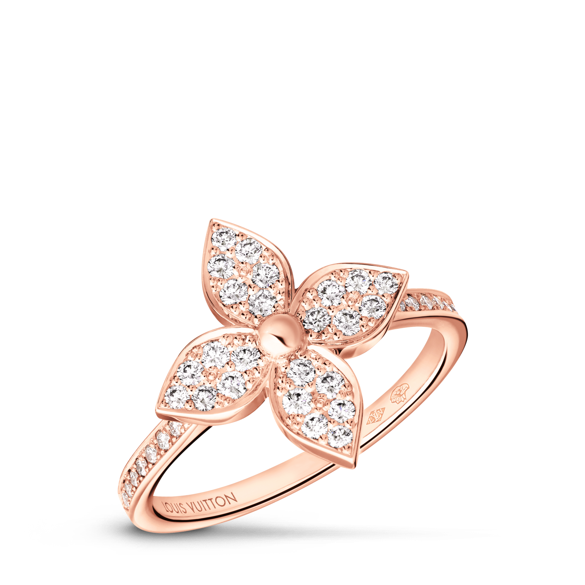 Idylle Blossom Ring, Pink Gold and Diamonds - Jewelry